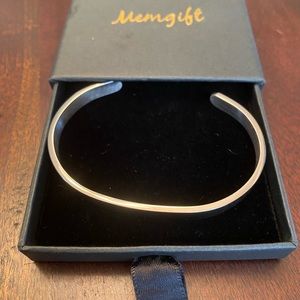 Silver Bangle Bracelet -“ Wake Up, Kick Ass, Repeat” inscription